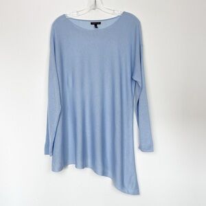 Eileen Fisher | Asymmetrical Hem Merino Wool Blend Long-Sleeve Top Size Medium